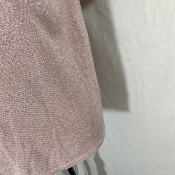 Patchington Crew Neck Short Sleeve Glitter Stretch Sweater W/Shoulder Pads Sz M - Picture 6 of 7